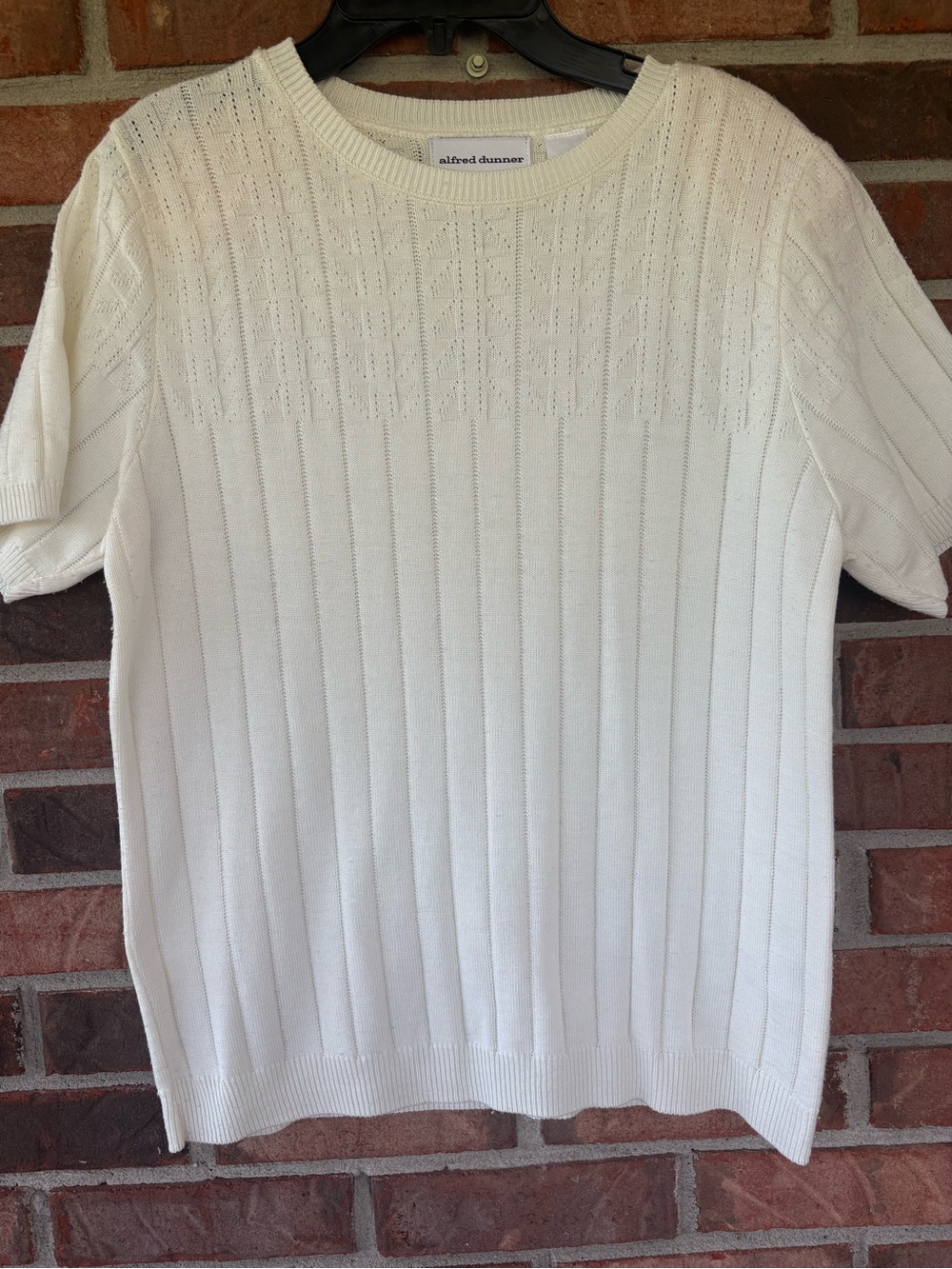 alfred dunner women’s Cream Short-Sleeve Knit Sweater